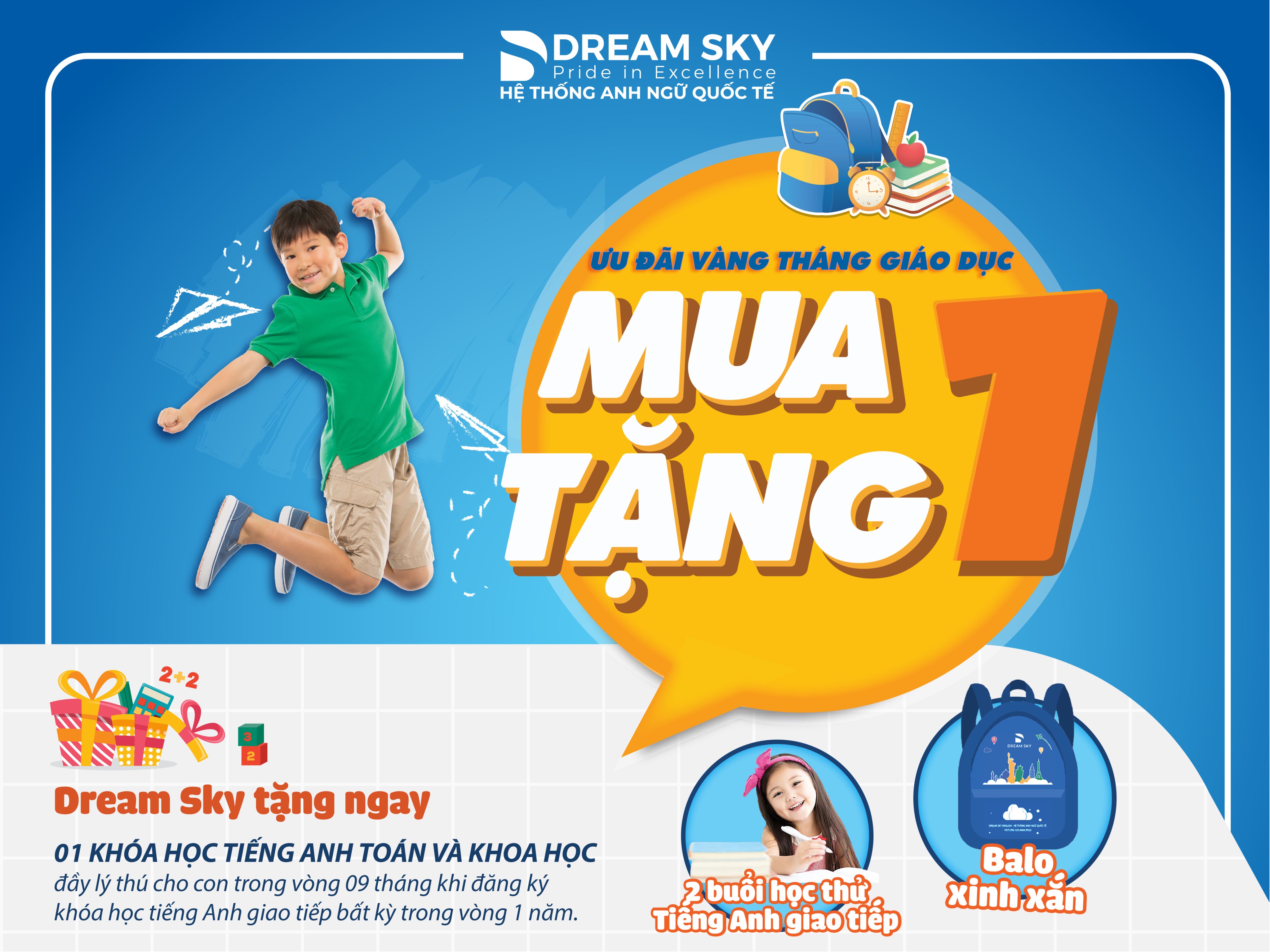 ƯU ĐÃI VÀNG THÁNG GIÁO DỤC: MUA 1 TẶNG 1