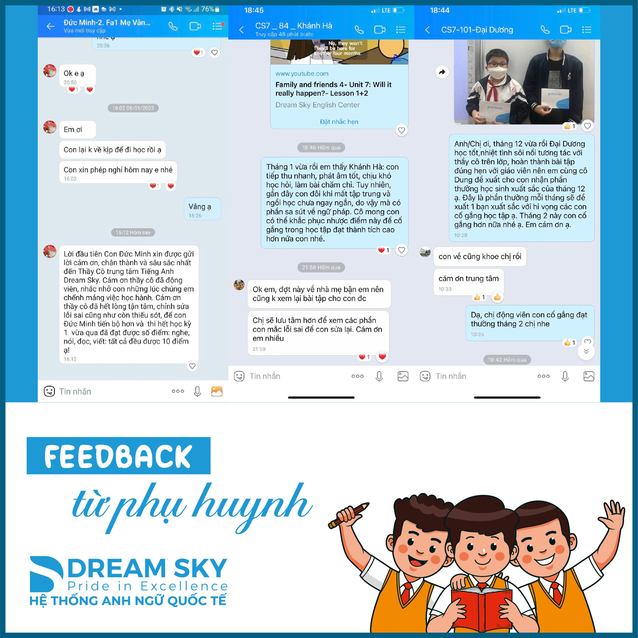 PHỤ HUYNH PHẢN HỒI VỀ DREAM SKY
