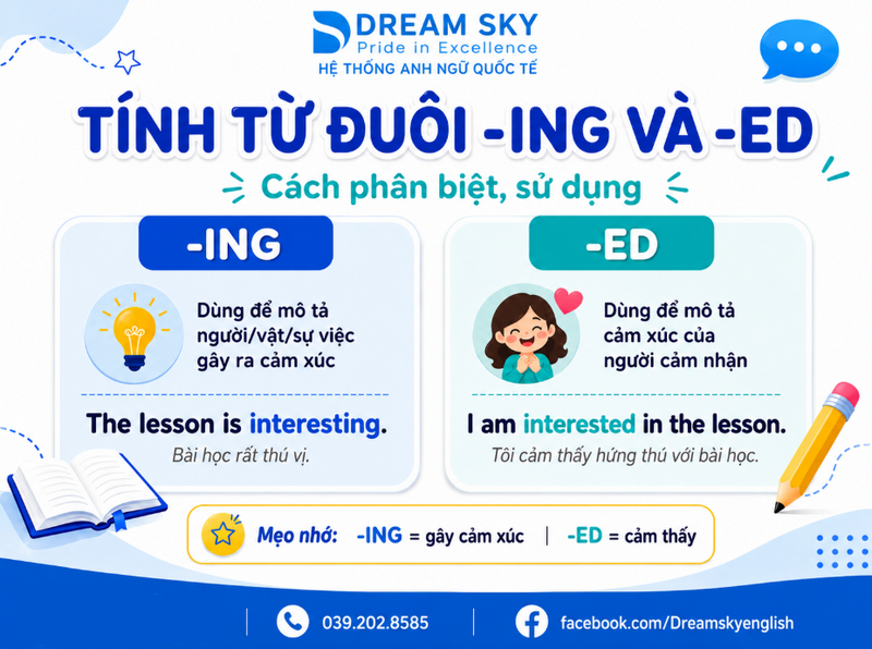 Tính Từ Đuôi Ing Và Ed: Cách Phân Biệt, Sử Dụng Và Bài Tập Có Đáp Án 