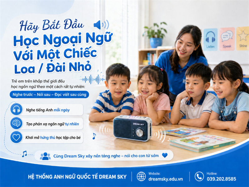 Hãy Bắt Đầu Học Ngoại Ngữ Với Một Chiếc Loa/ Đài Nhỏ
