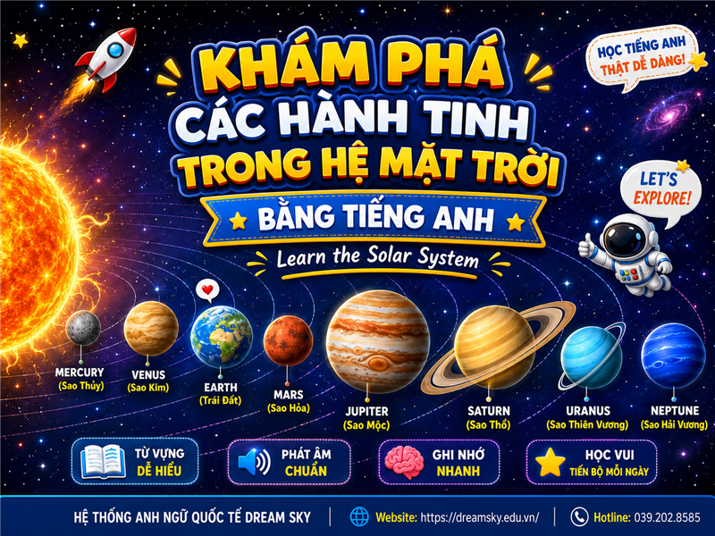 Khám phá các hành tinh trong Hệ Mặt Trời bằng tiếng Anh