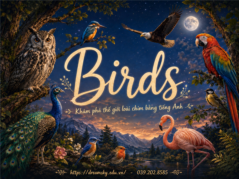 Khám phá thế giới loài chim bằng tiếng Anh chủ đề "Birds"
