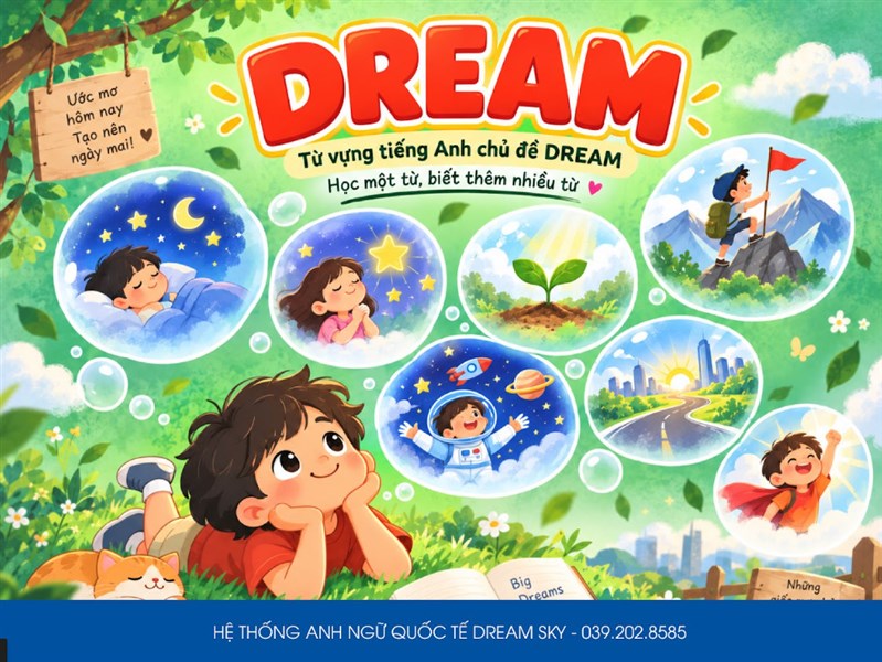 Khi "DREAM" không chỉ là "Mơ". +30 từ vựng tiếng Anh thú vị với Dream