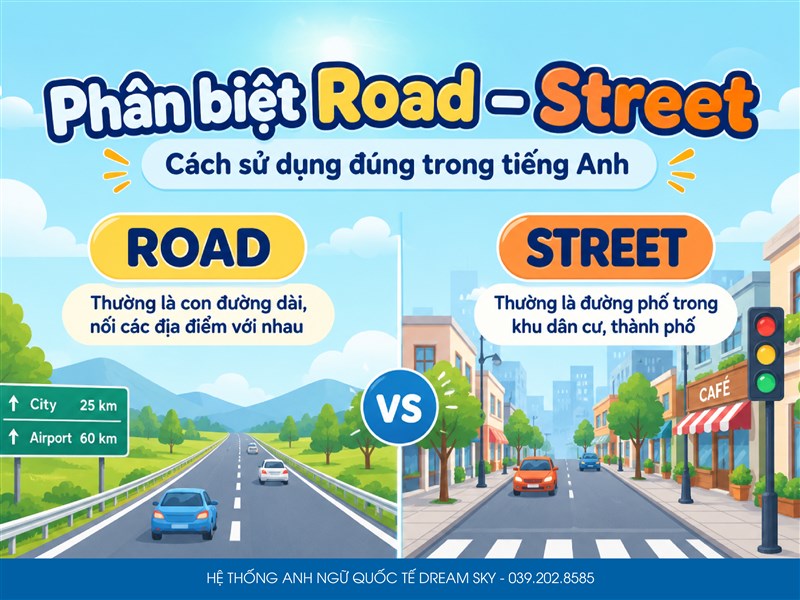 Phân biệt Road – Street: Cách sử dụng đúng trong tiếng Anh