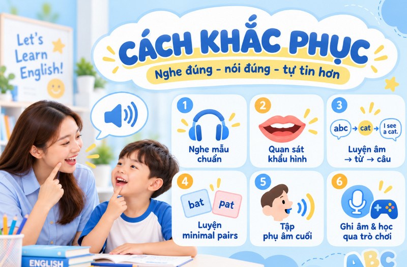 Một số lỗi phát âm tiếng Anh trẻ thường gặp 