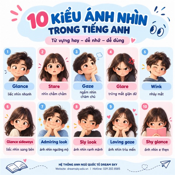 10 kiểu ánh nhìn trong tiếng Anh – Bạn đã biết chưa? 