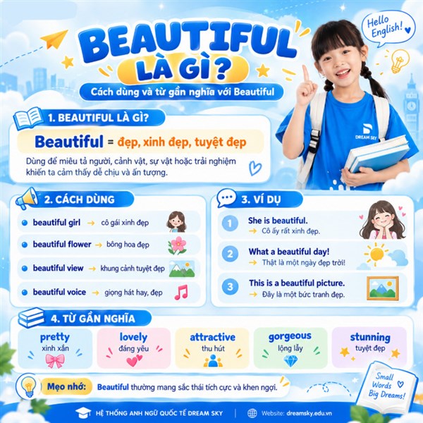 Beautiful là gì? Cách dùng và từ gần nghĩa với Beautiful 