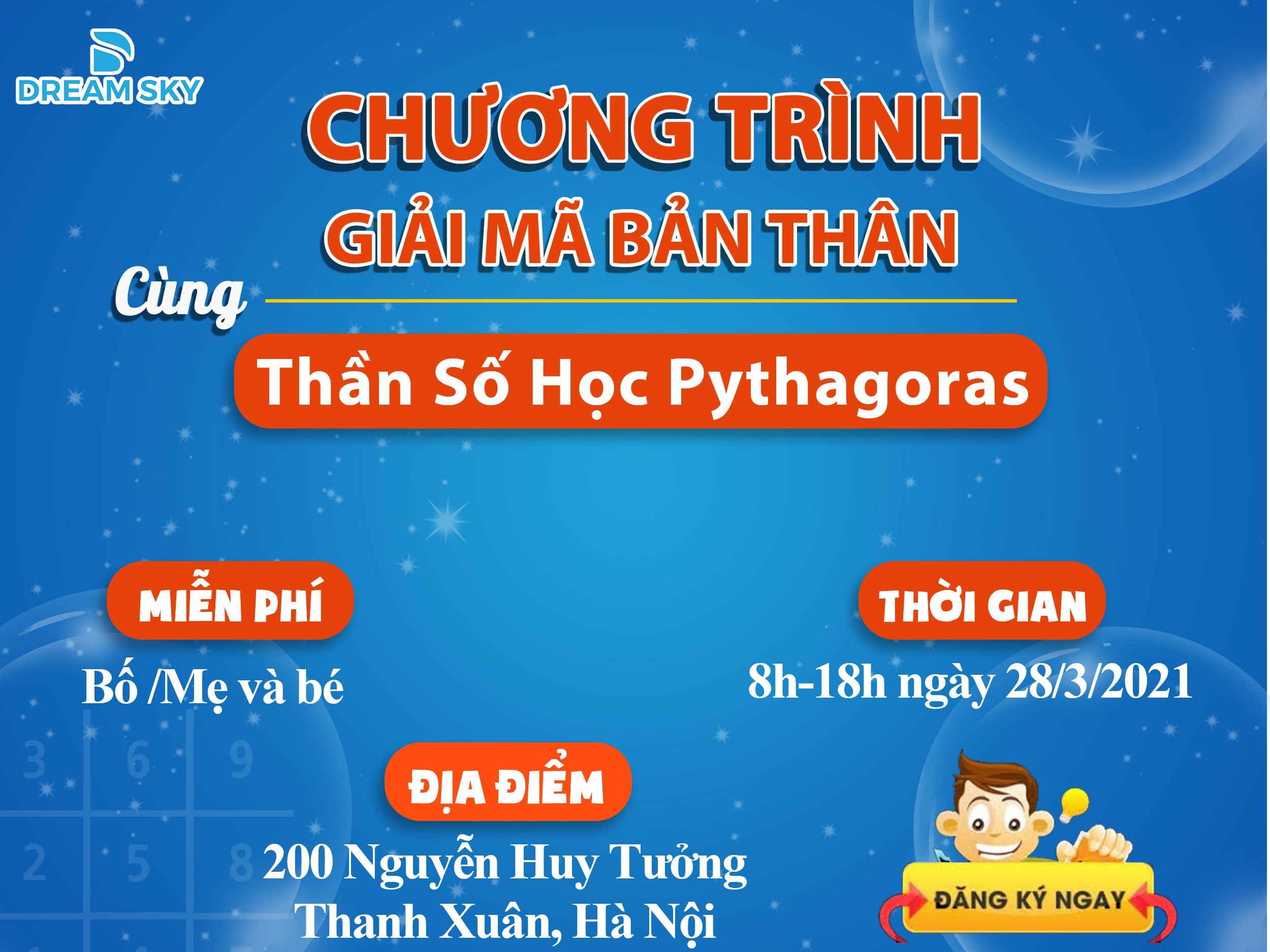 Dream Sky Nguyễn Huy Tưởng tổ chức miễn phí Chương trình Thần số học Pythagoras