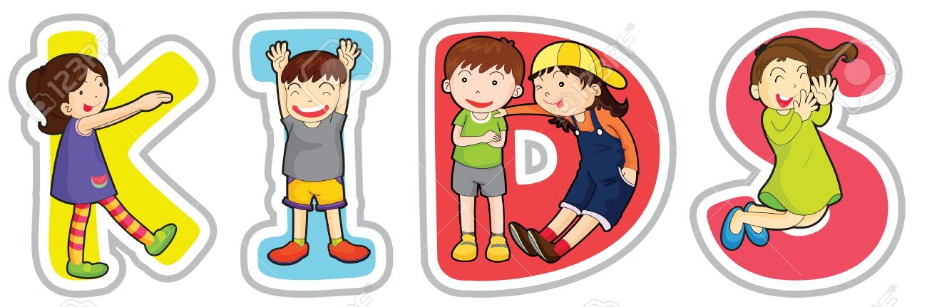 14132383-illustration-of-english-word-kids-on-a-white-background-Stock-Vector